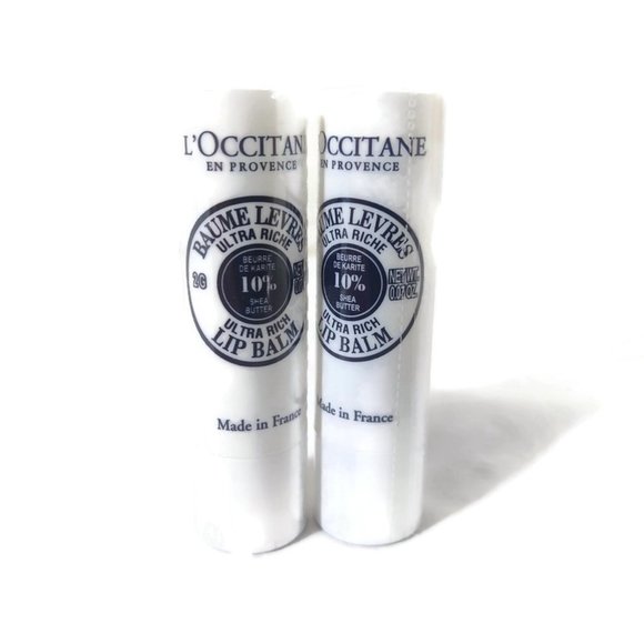 L'occitane SHEA BUTTER ULTRA RICH LIP BALM 0.07oz/2g X 2 New Sealed - Picture 1 of 5